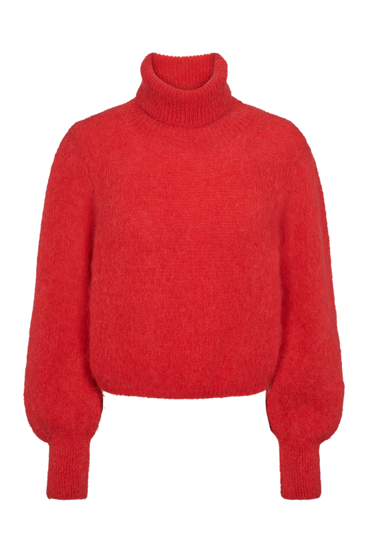 Piro Rollneck Long Sleeves Lipstick Red