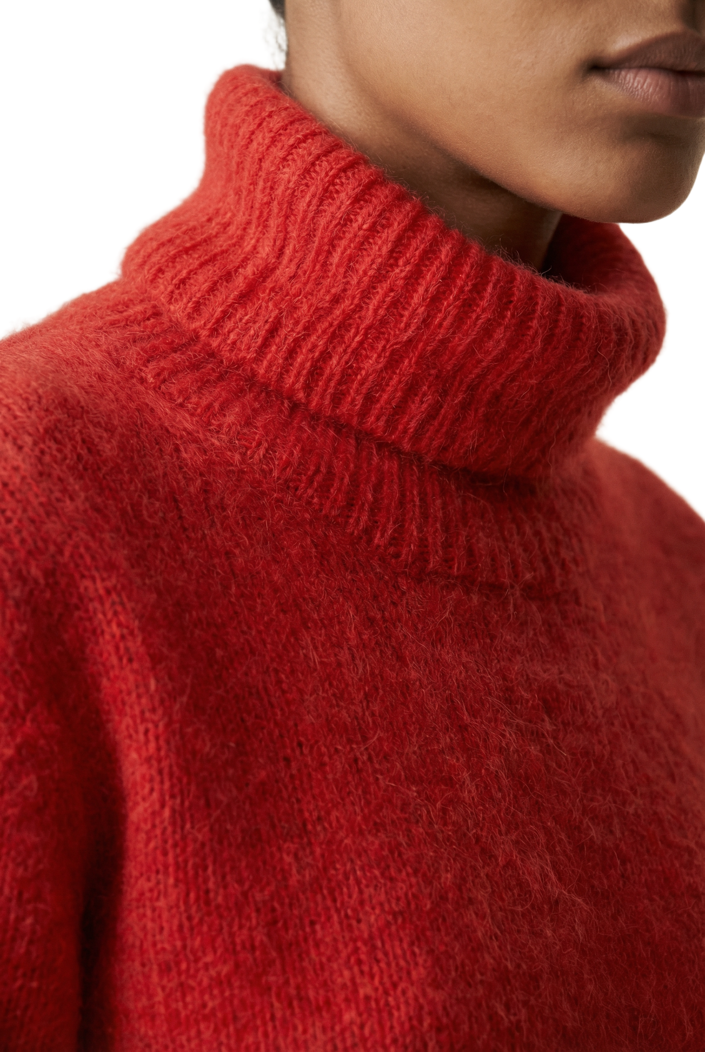 Piro Rollneck Long Sleeves Lipstick Red