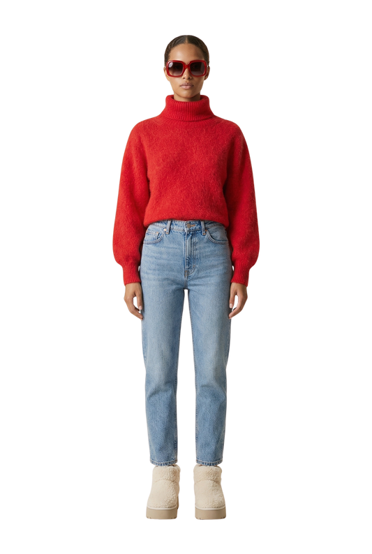 Piro Rollneck Long Sleeves Lipstick Red