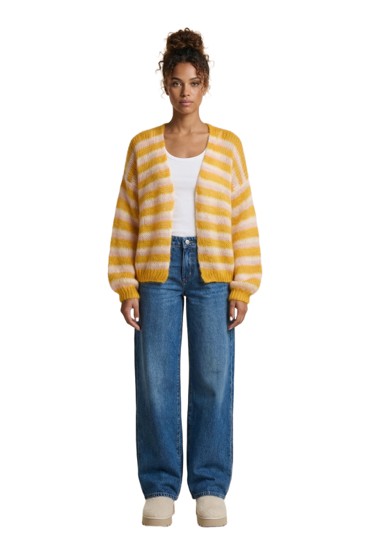 Ramona Knit Cardigan Yellow Striped