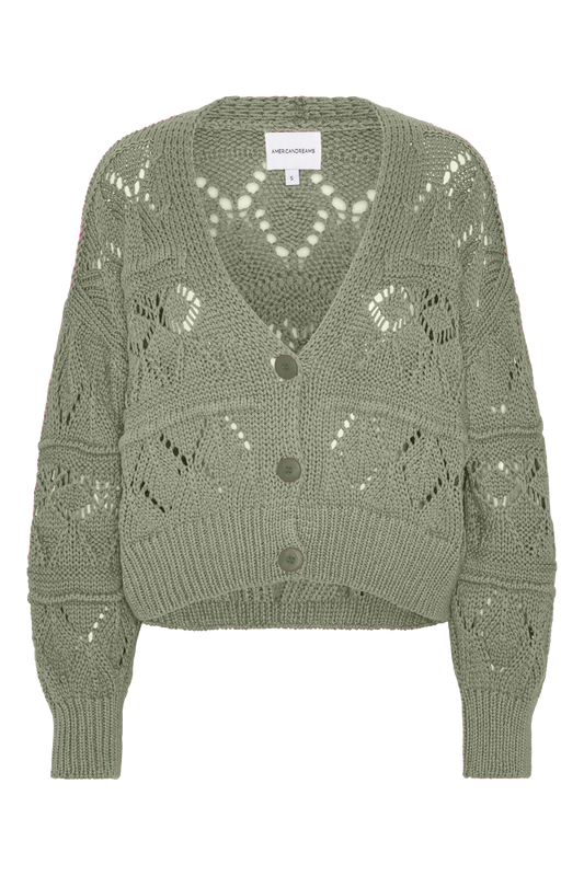 Riley Cotton Cardigan Dusty Green