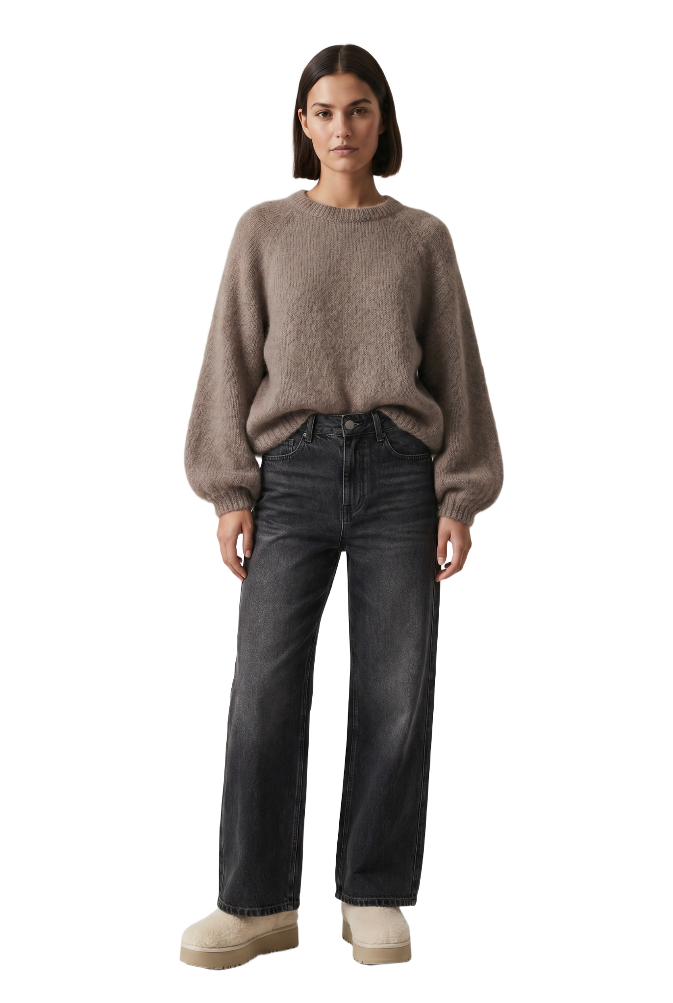 Rosie Mohair Knit Pullover Light Taupe