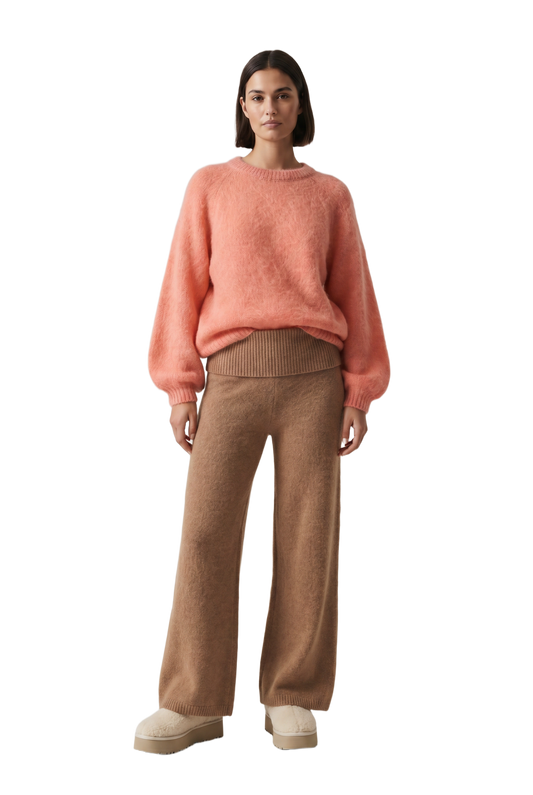 Rosie Mohair Knit Pullover Salmon