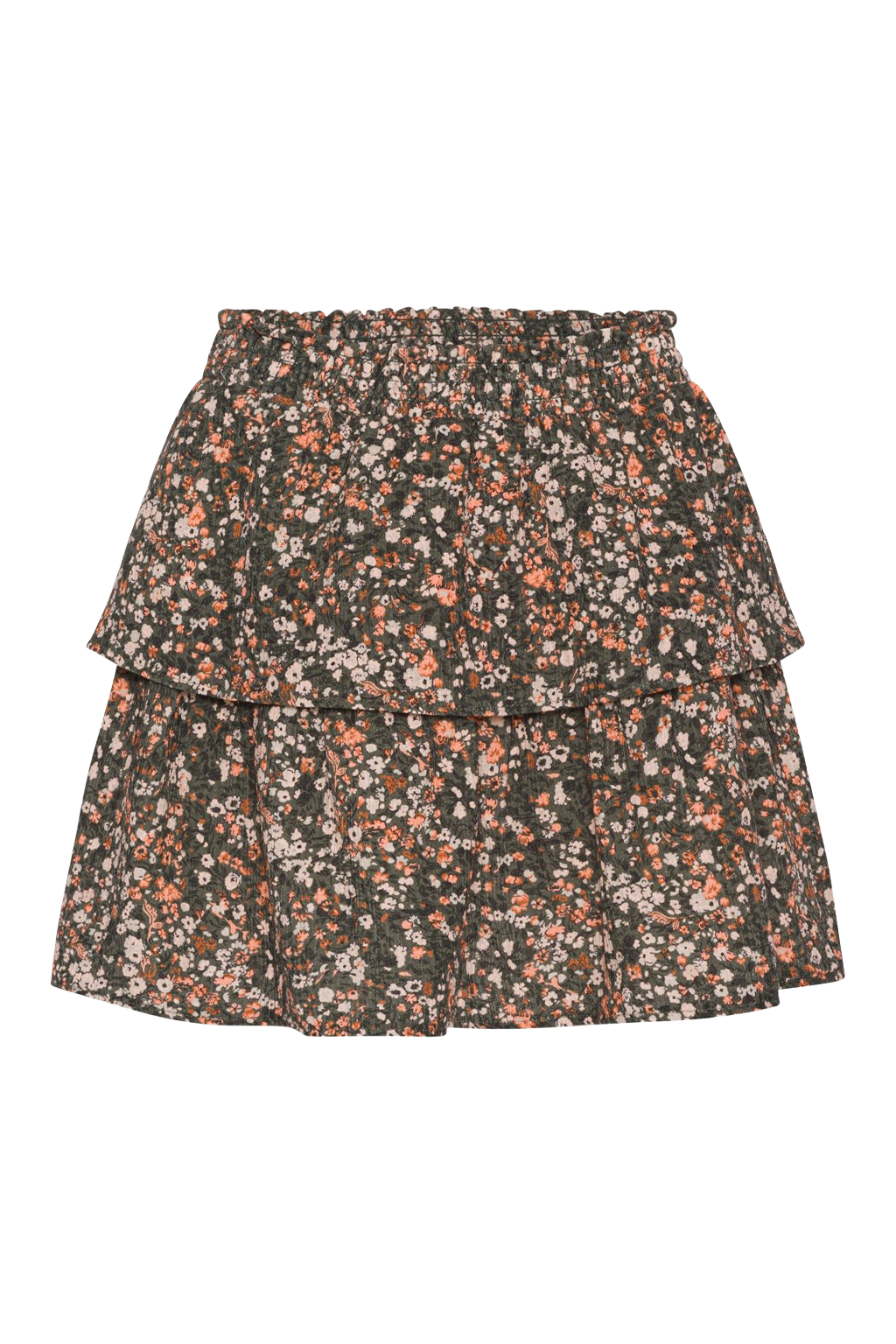 Sally Cotton Short Skirt Army Flower