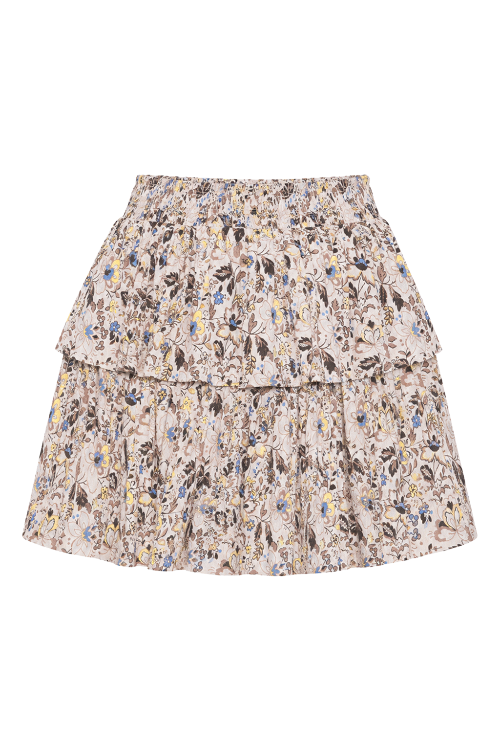 Sally Cotton Short Skirt Sand Flower