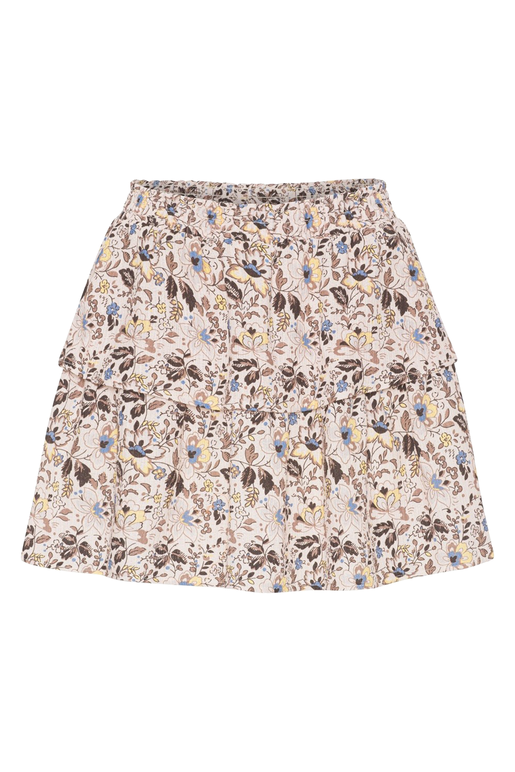 Sally Cotton Short Skirt Sand Flower