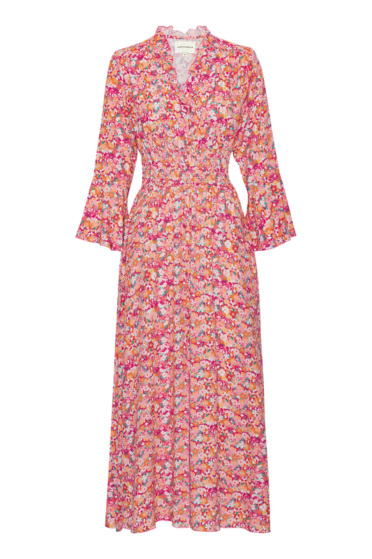 Sally Long Dress Red Flower