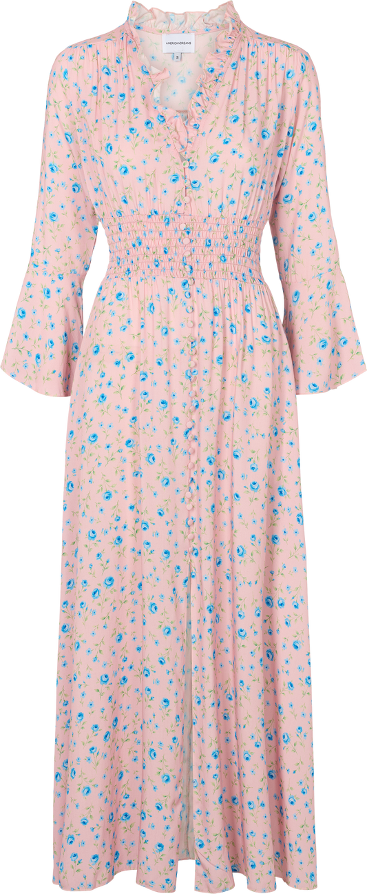 Sally Long Dress Soft Berry Flower