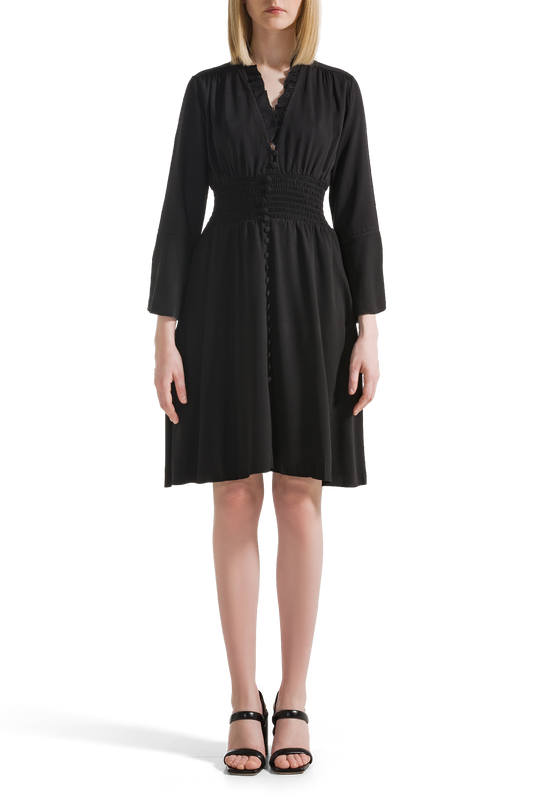Sally Short Dress Black Solid