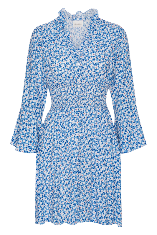 Sally Short Dress Blue White Flowers