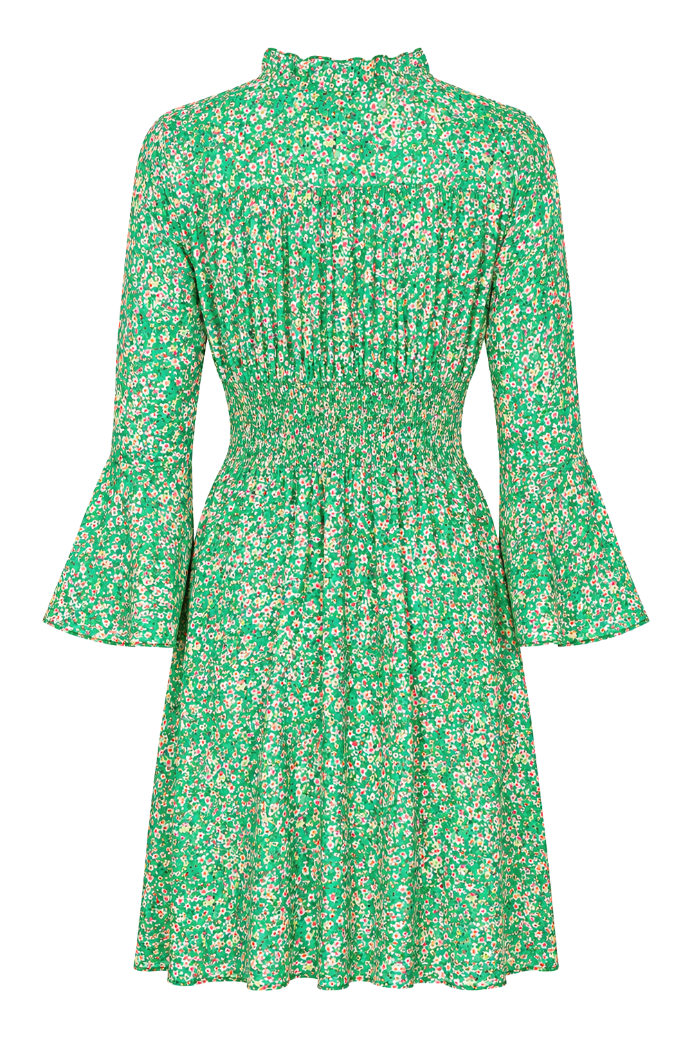 Sally Short Dress Green Flower