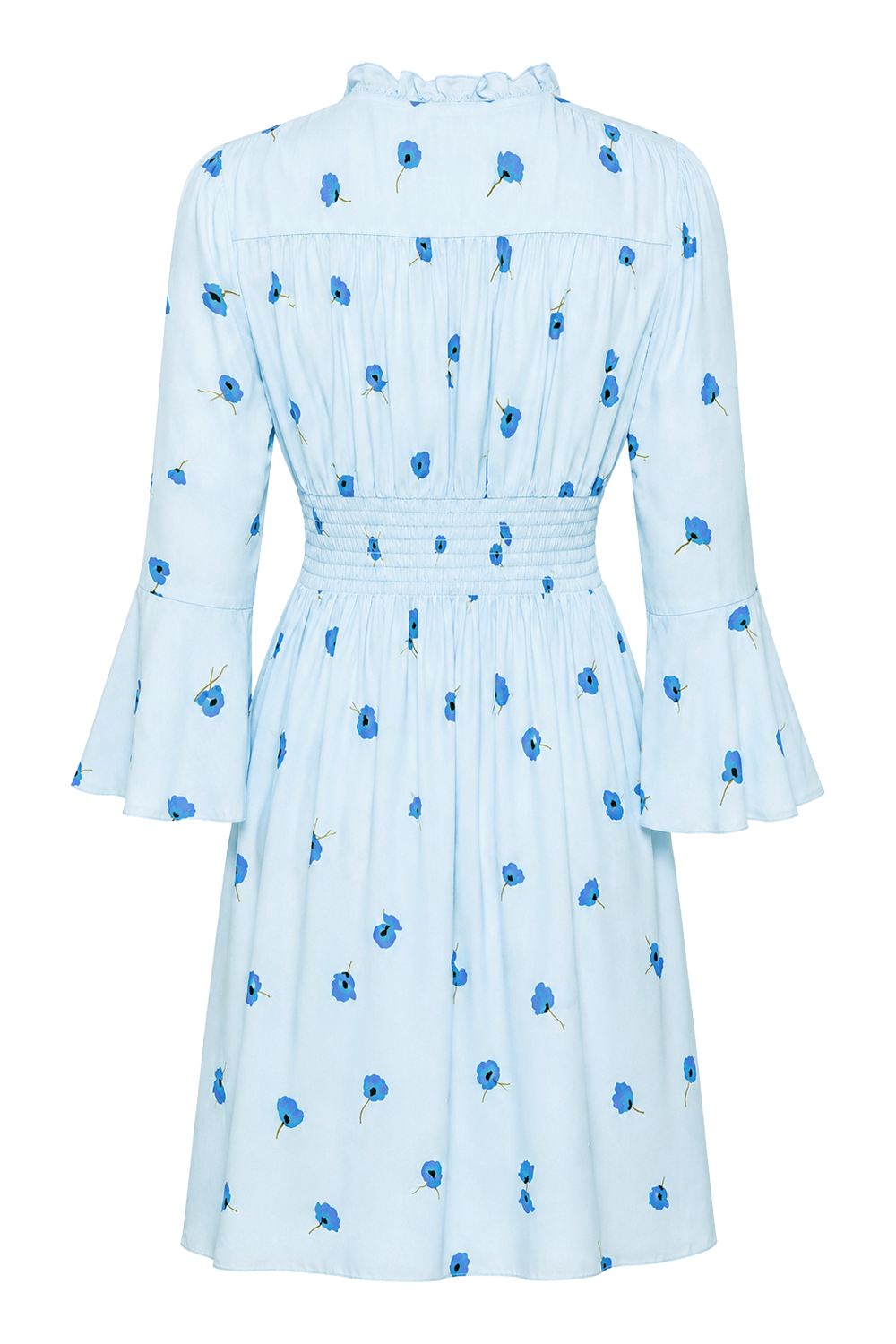 Sally Short Dress Light Blue Flower