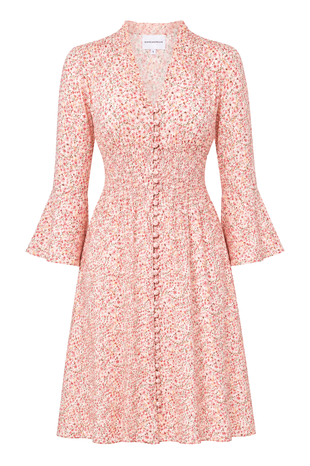 Sally Short Dress Light Pink Flower