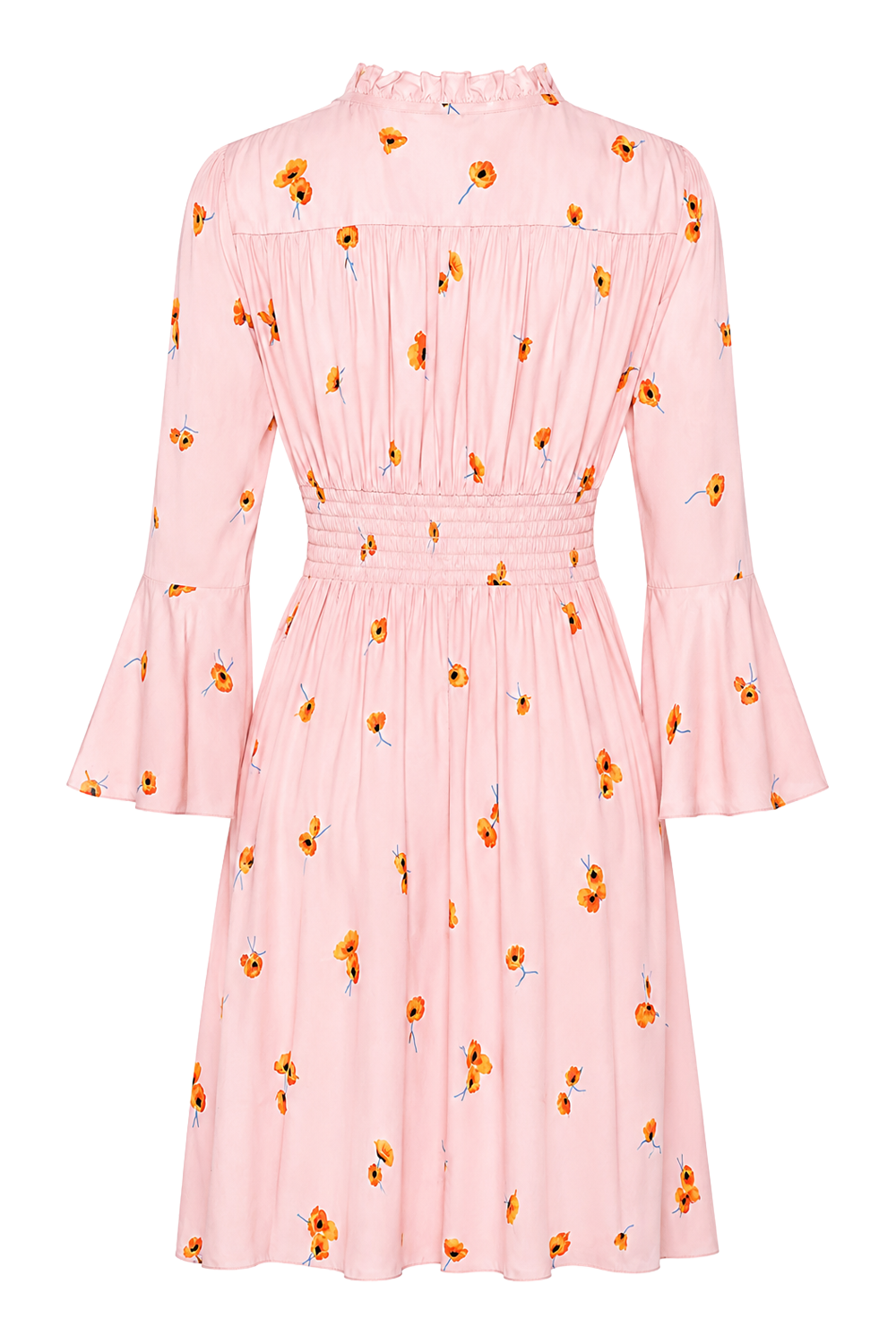 Sally Short Dress Light Pink Red Flower