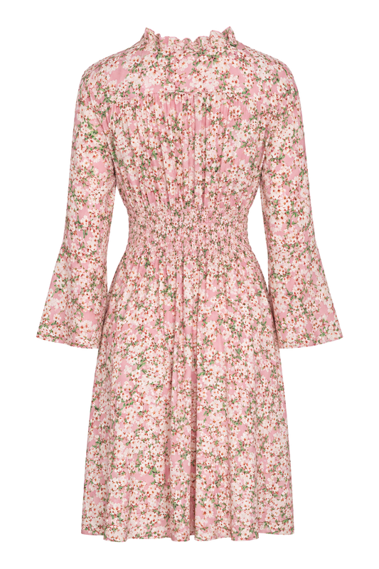 Sally Short Dress Light Pink White Flowers