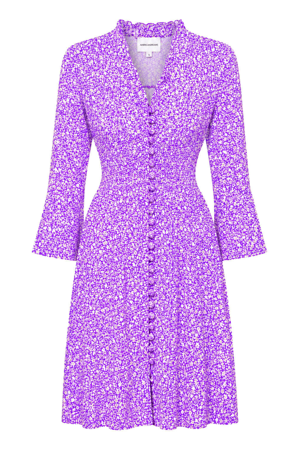 Sally Short Dress Lilac Flower