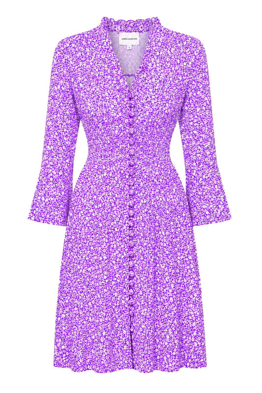 Sally Short Dress Lilac Flower