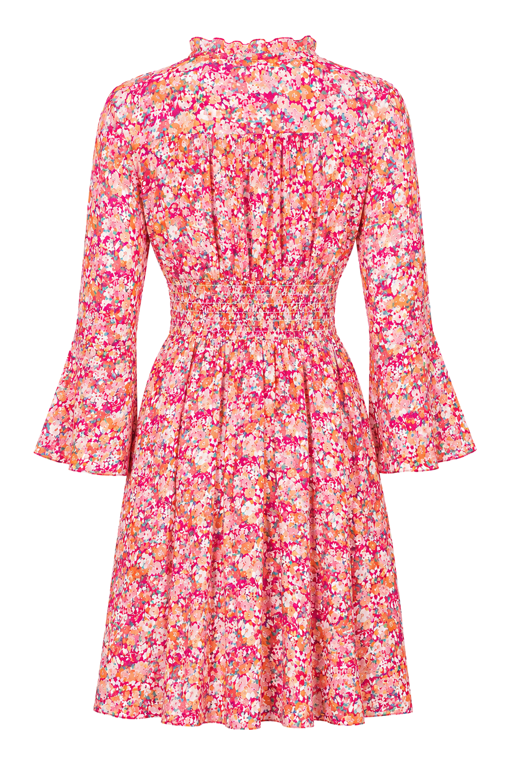 Sally Short Dress Red Flower