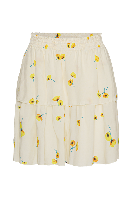 Sally Short Skirt Beige Flower