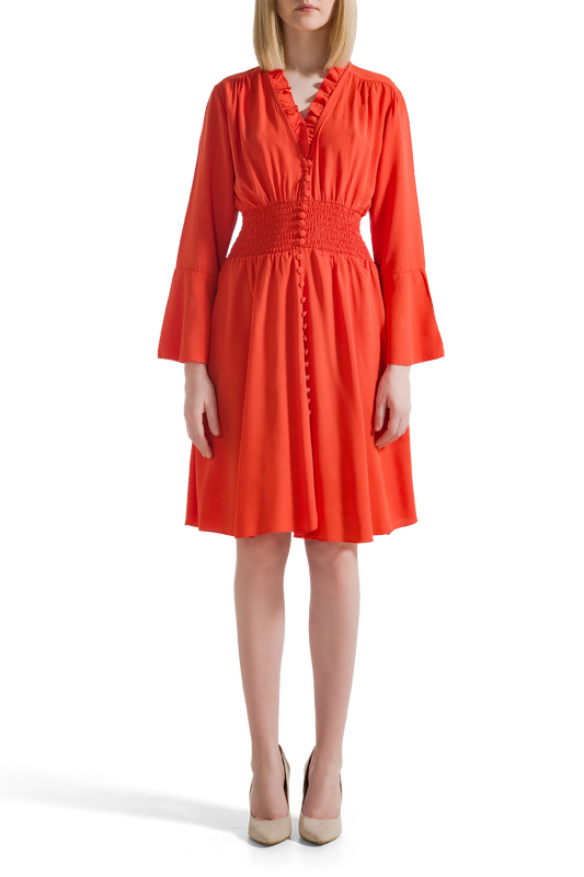 Sally Short Dress Bright Red Solid