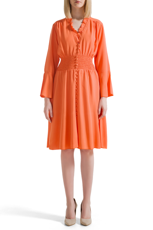 Sally Short Dress Burnt Orange Solid