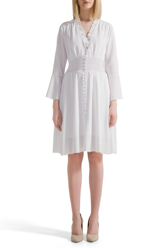 Sally Short Dress Solid White