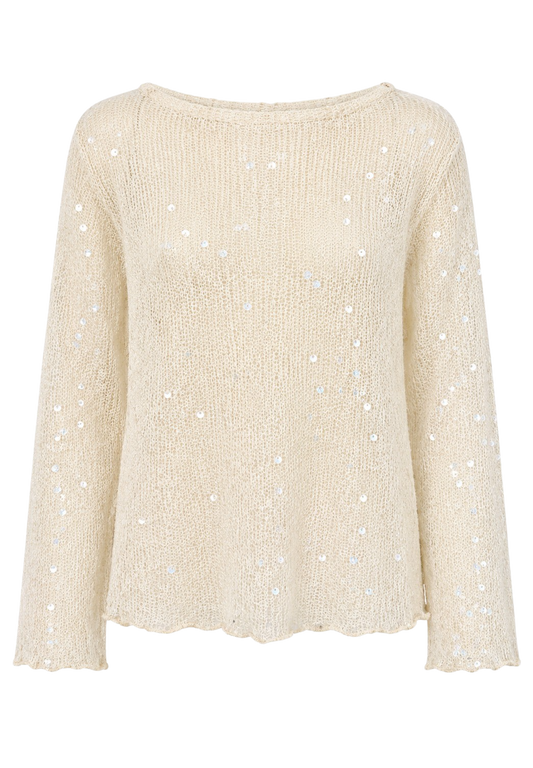 Anya Shimmer Pullover Cream
