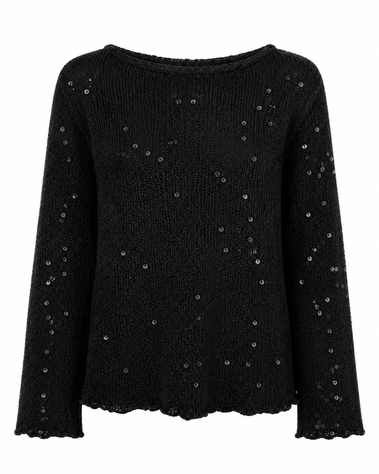 Anya Shimmer Pullover Black