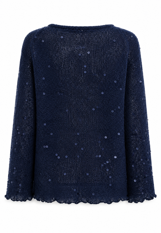 Anya Shimmer Pullover Navy Blue