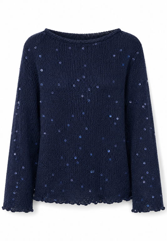 Anya Shimmer Pullover Navy Blue