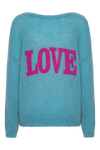 Silja Back Letters Turquoise W/ Purple Letters  (LOVE)