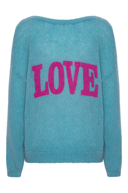 Silja Back Letters Turquoise W/ Purple Letters (LOVE)
