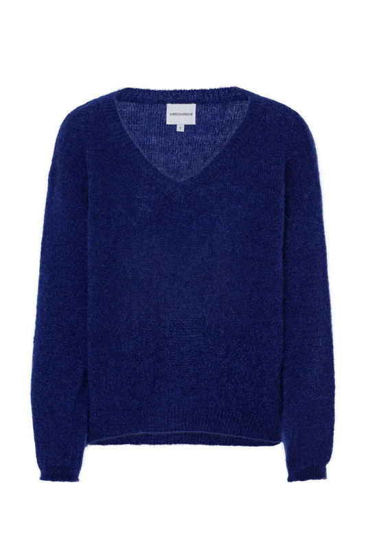 Silja V Neck Knit Navy Blue