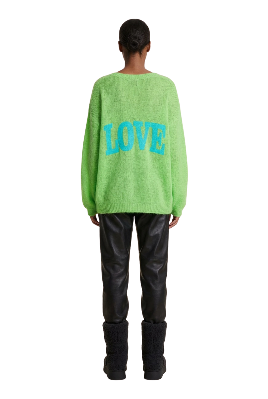 Silja Back Letters Lime Green W/ Turquoise Letters (LOVE)