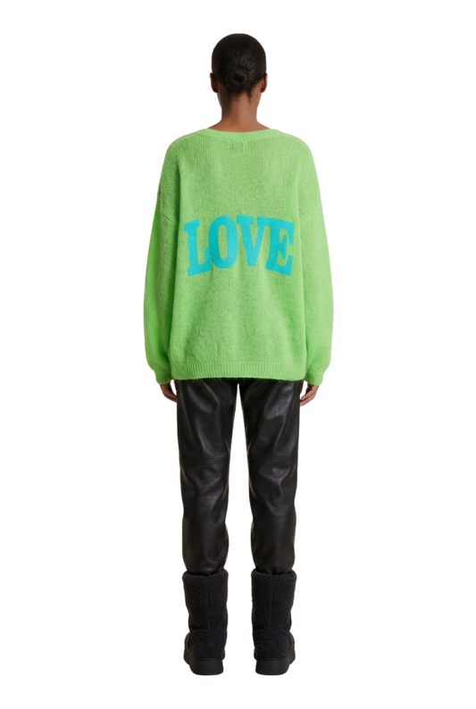 Silja Back Letters Lime Green W/ Turquoise Letters (LOVE)