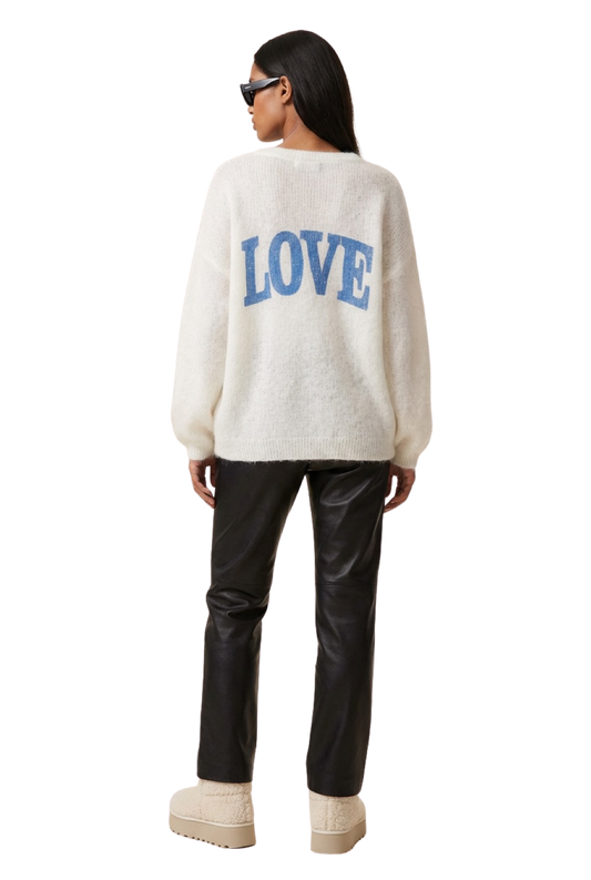 Silja Back Letters White W/ Sky Blue Letters (LOVE)