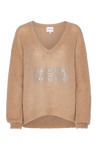Silja V Neck Crystal Pullover Medium Brown