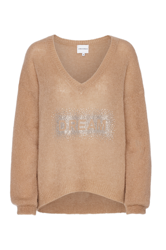 Silja V Neck Crystal Pullover Medium Brown