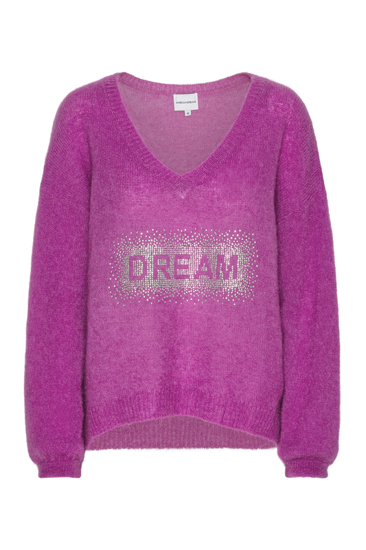 Silja V Neck Crystal Pullover Pearly Purple