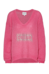 Silja V Neck Crystal Pullover Pink