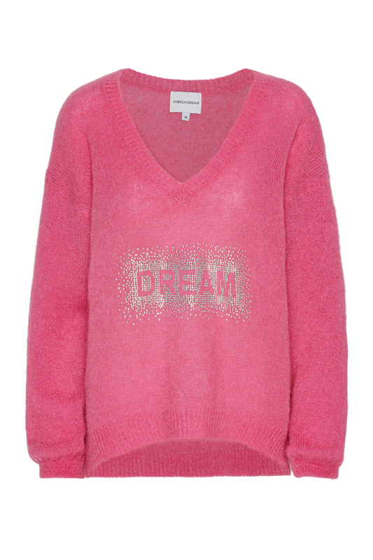 Silja V Neck Crystal Pullover Pink