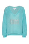 Silja V Neck Crystal Pullover Seafoam Green