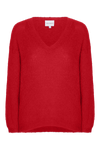 Silja V Neck Knit Lipstick Red