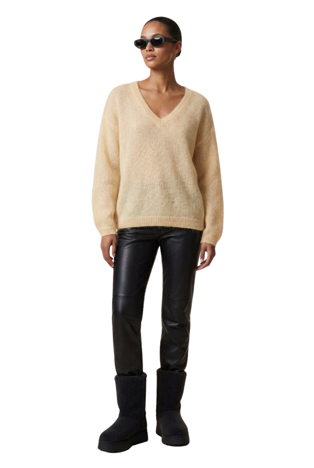 Silja V Neck Knit Almond