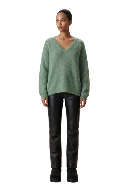 Silja V Neck Knit Dusty Green