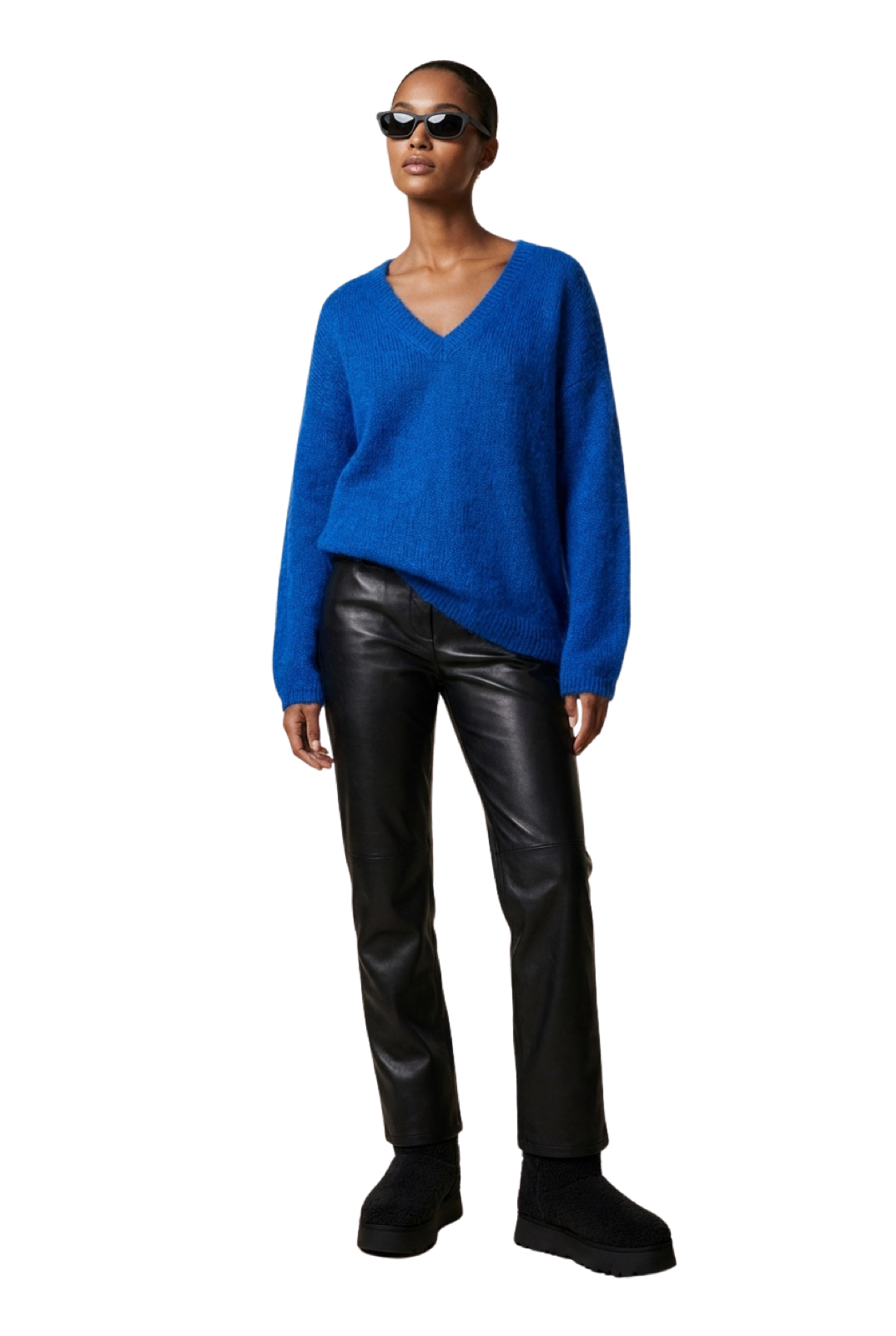 Silja V Neck Knit Electric Blue