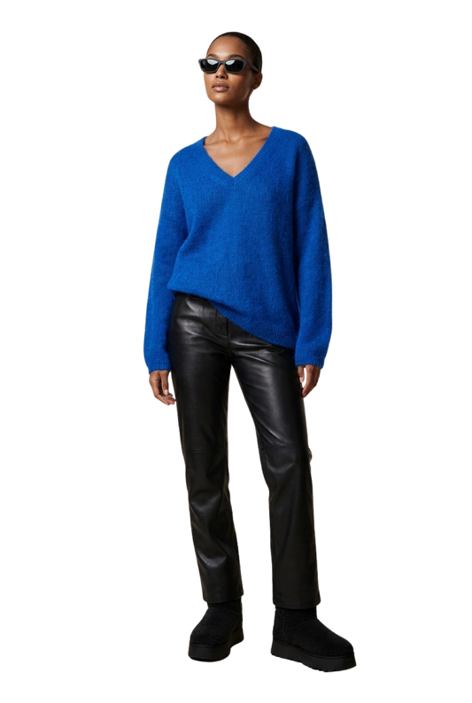 Silja V Neck Knit Electric Blue