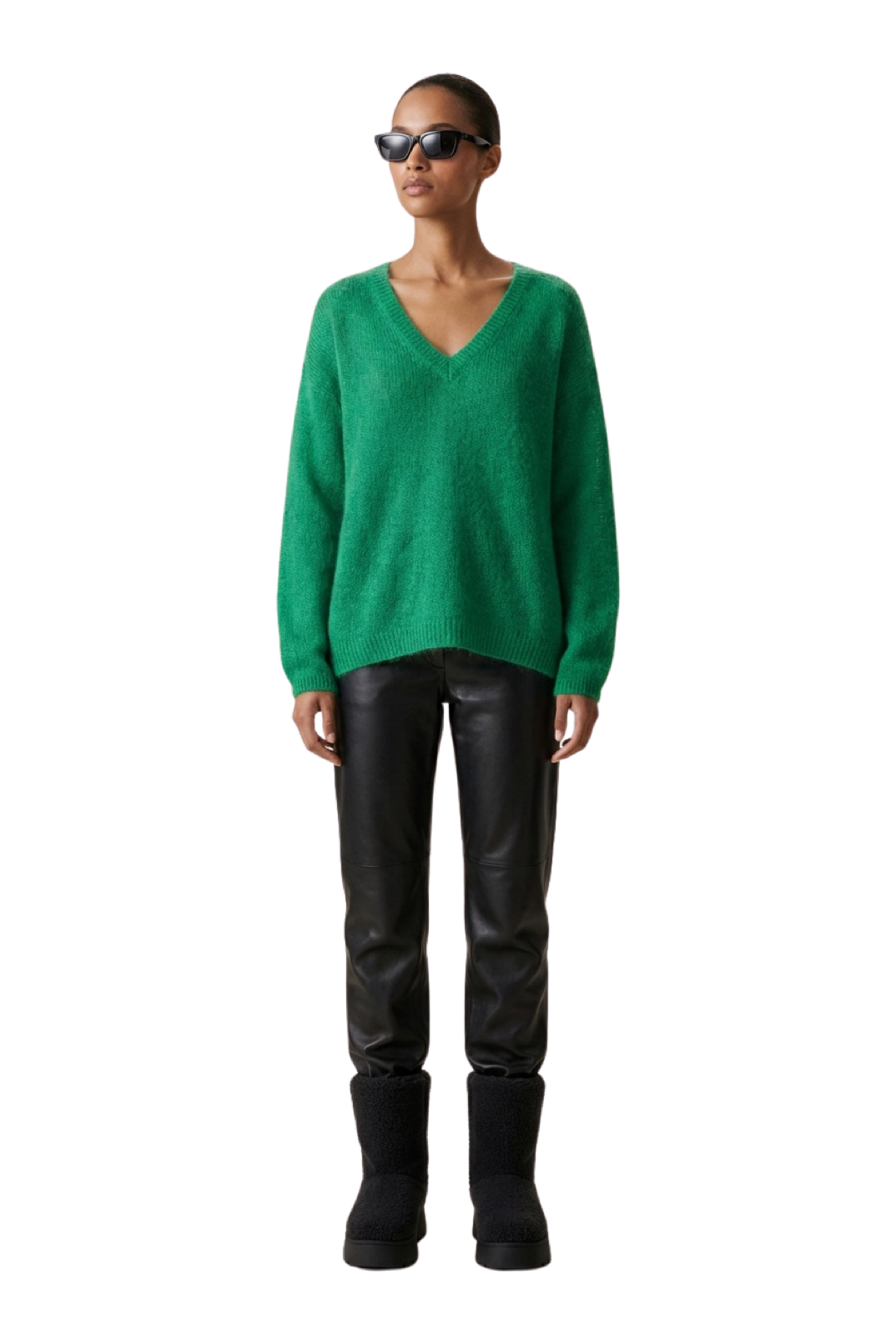 Silja V Neck Knit Emerald Green