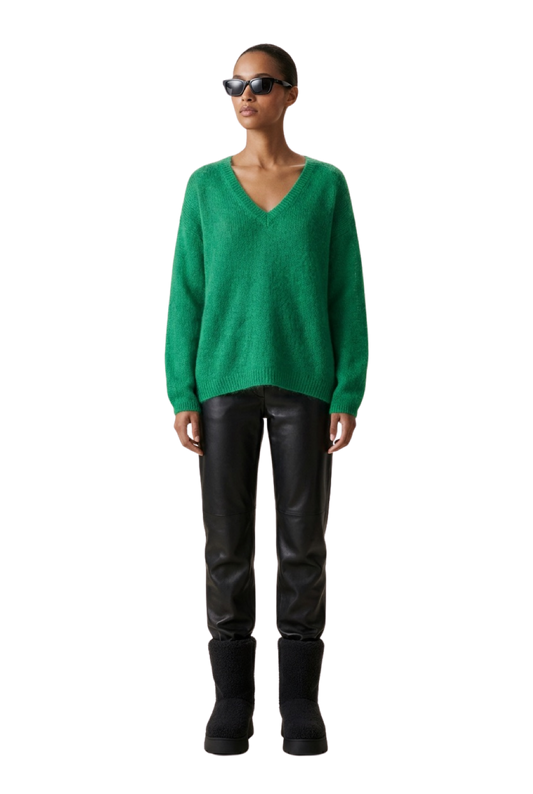 Silja V Neck Knit Emerald Green