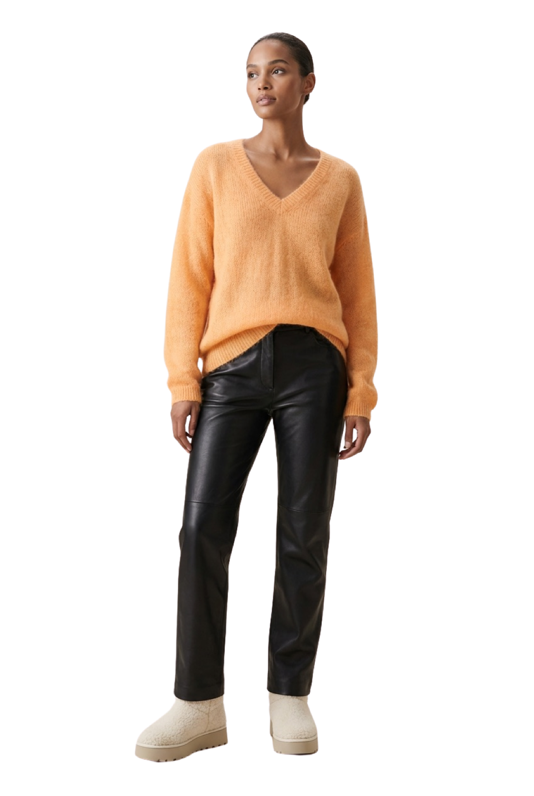 Silja V Neck Knit Light Orange